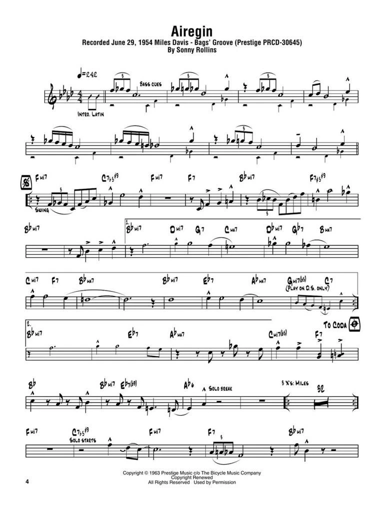 OMNIBOOK - Sonny Rollins - C Instruments