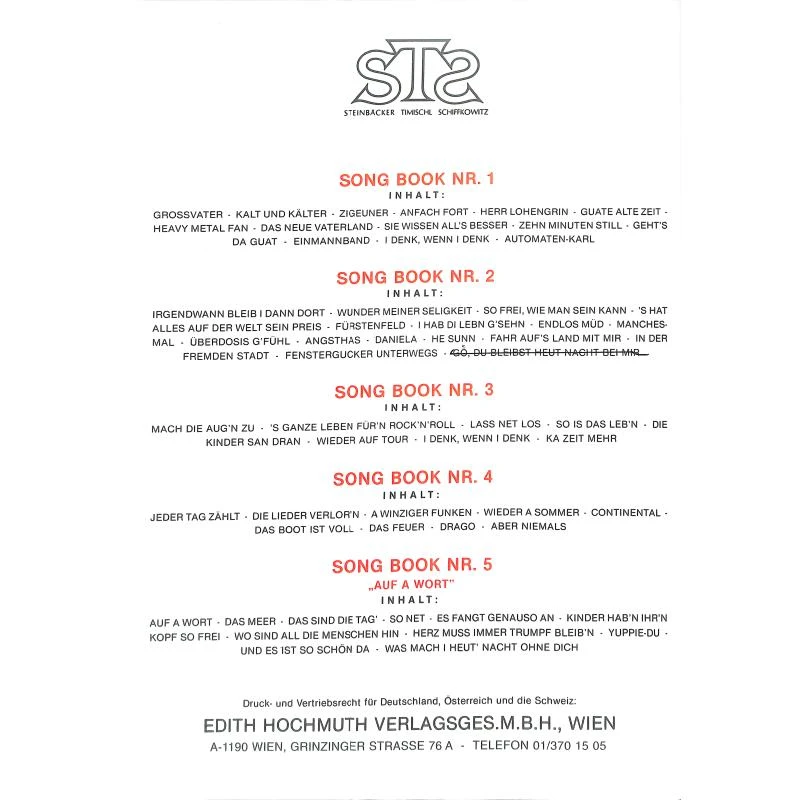 STS - Songbook 6