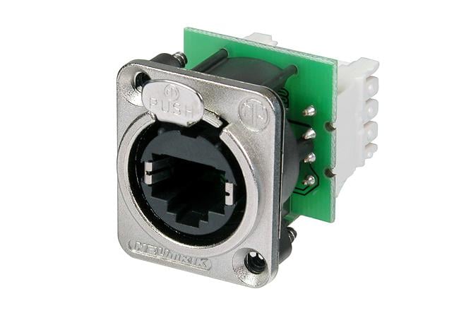 D-Type Einbaustecker Ethercon nickel