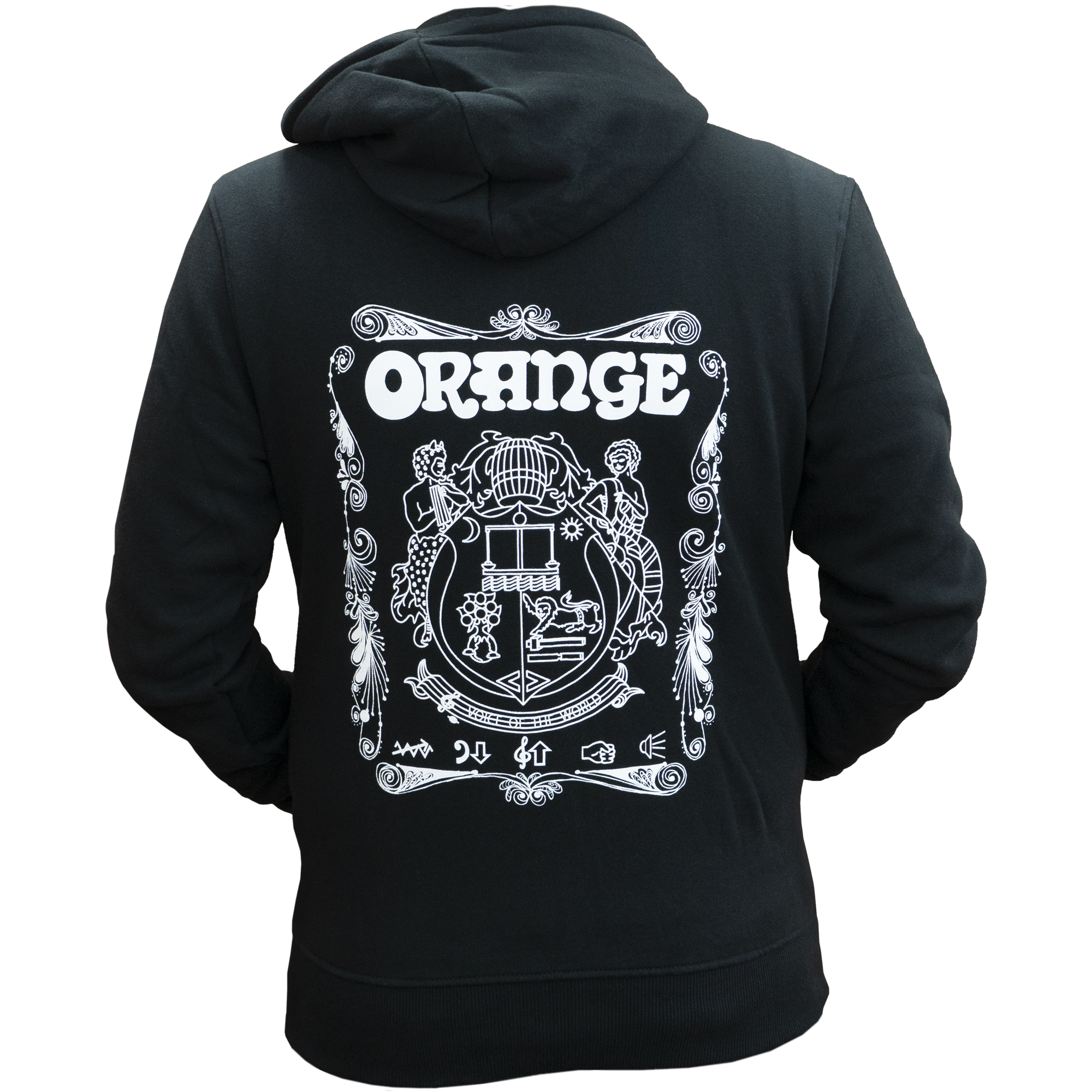 Orange Hoodie black Small