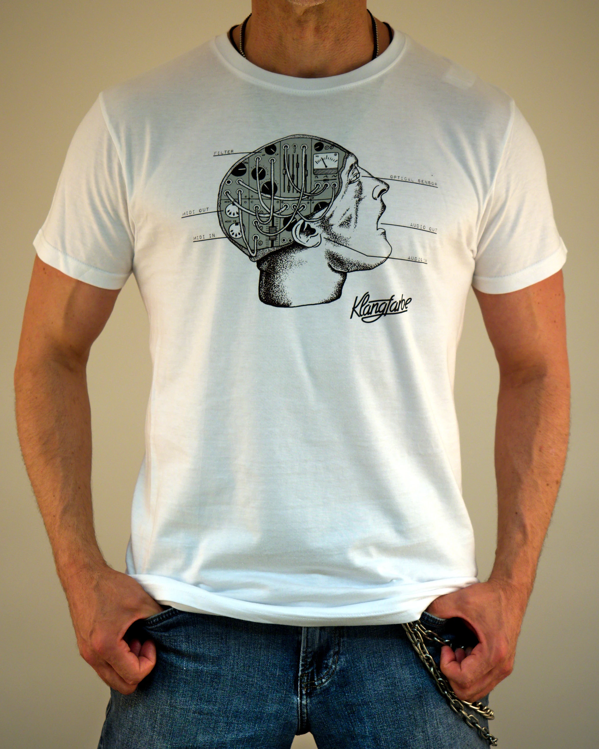 Klangfarbe T-Shirt SynthHead weiss XXL