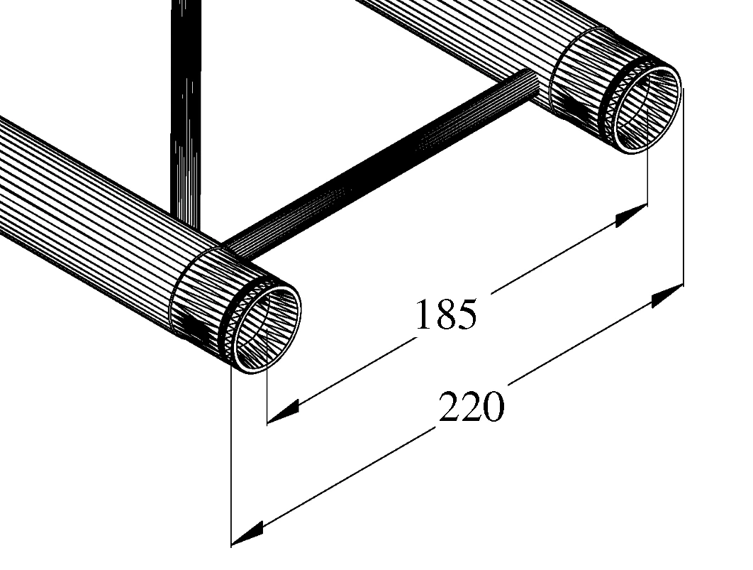 Alutruss Decolock DQ2-S500 0,5m 2-Punkt-Traverse schwarz