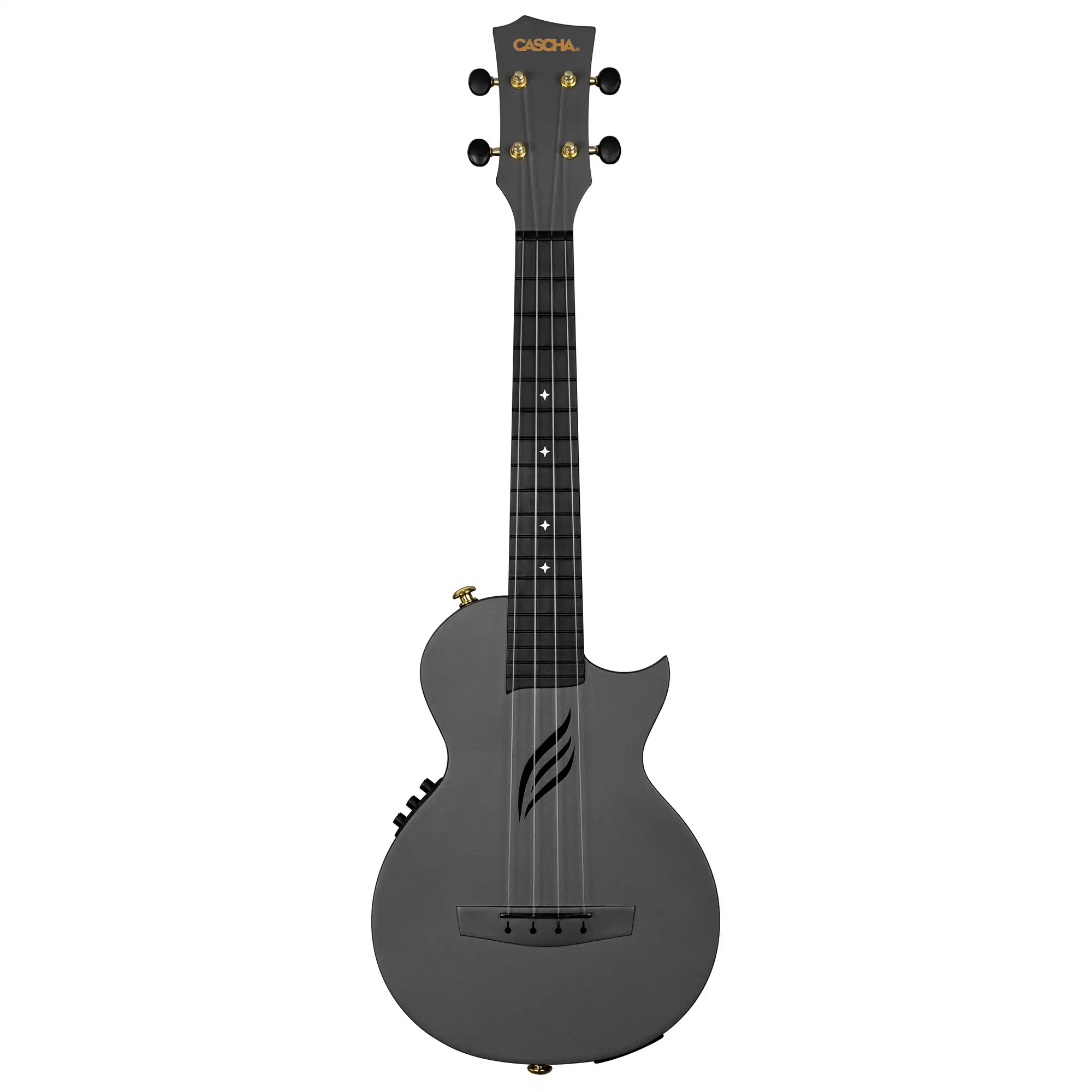Cascha Carbon Black E-Ukulele Set