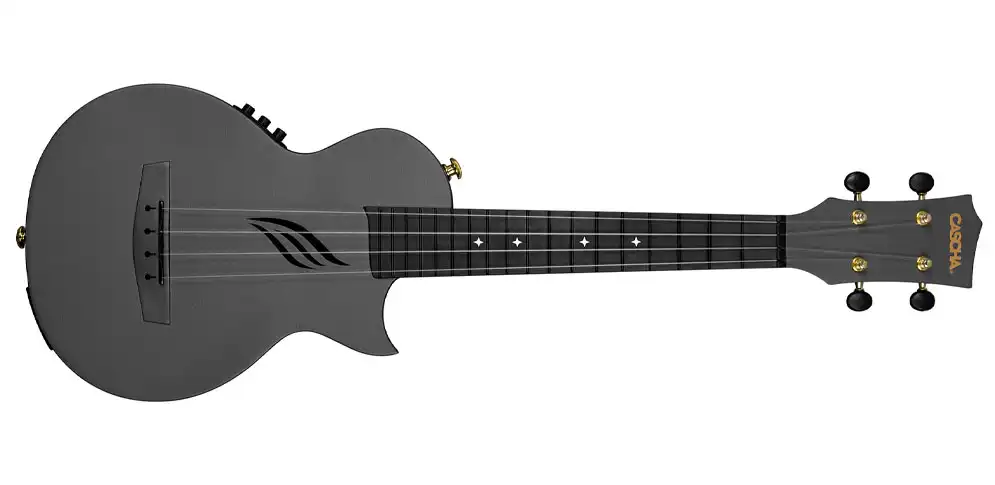 Cascha Carbon Black E-Ukulele Set