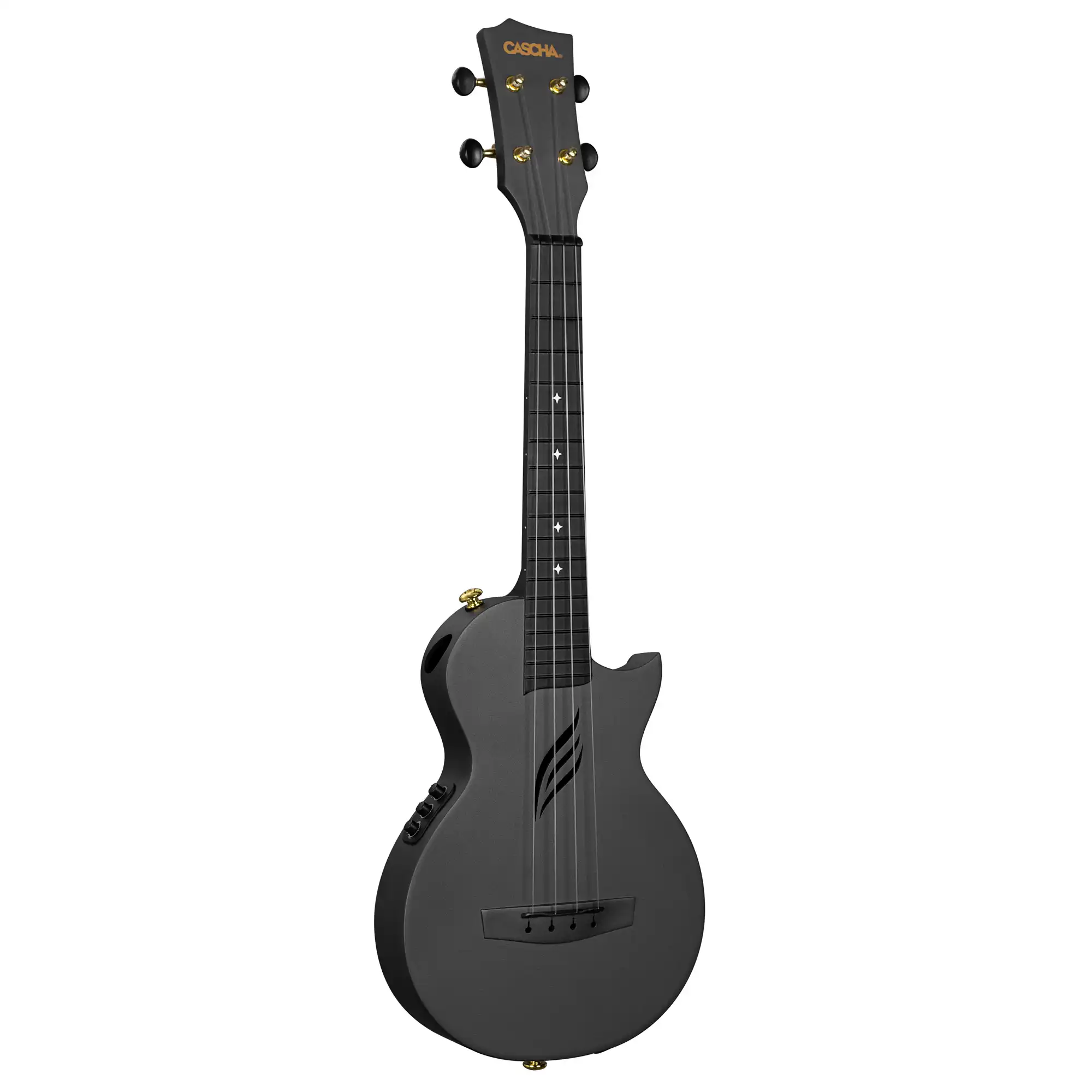 Cascha Carbon Black E-Ukulele Set