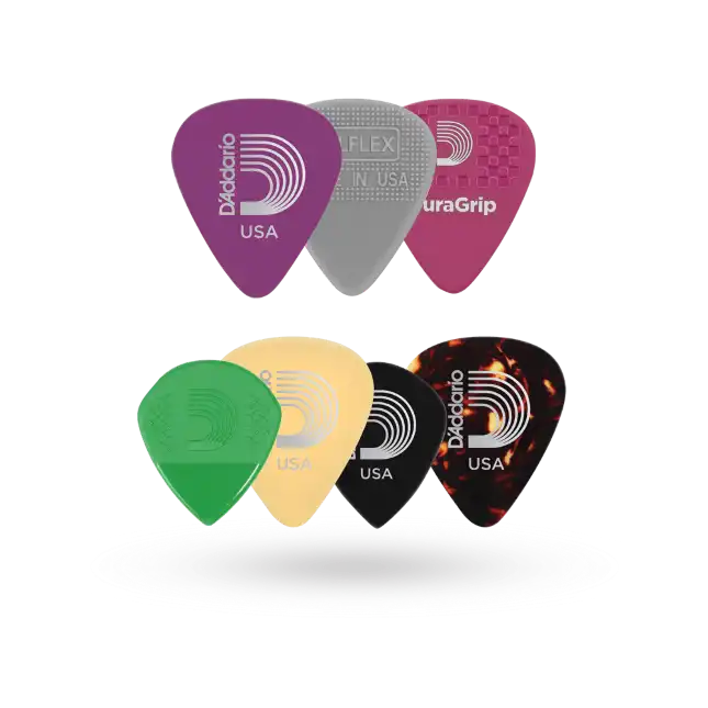 D´Addario Plektrumsortiment, 7er-Packung, mittlere Stärke