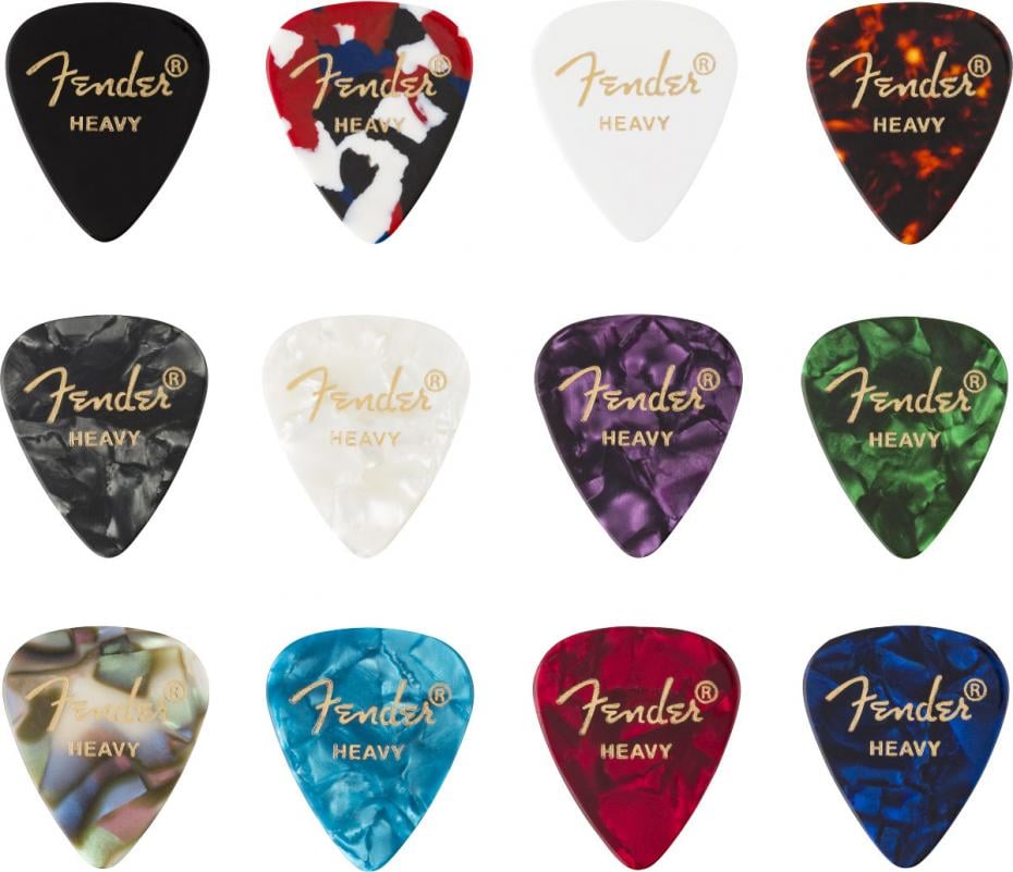 Plektren Fender 351 Celluloid Medley 12 Heavy