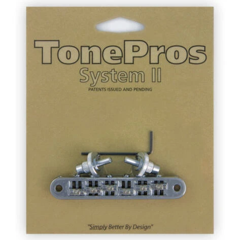 TonePros TP6R C - Standard Tune-O-Matic Bridge with Roller Saddles (Small Posts) - Chrome