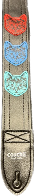 Couch Strap Cat Multi Color on black Custom