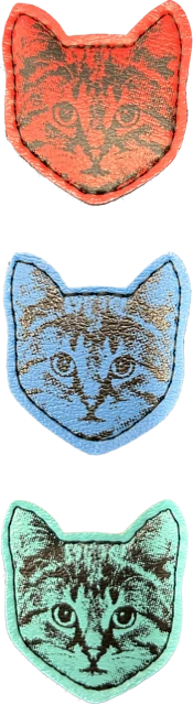 Couch Strap Cat Multi Color on black Custom