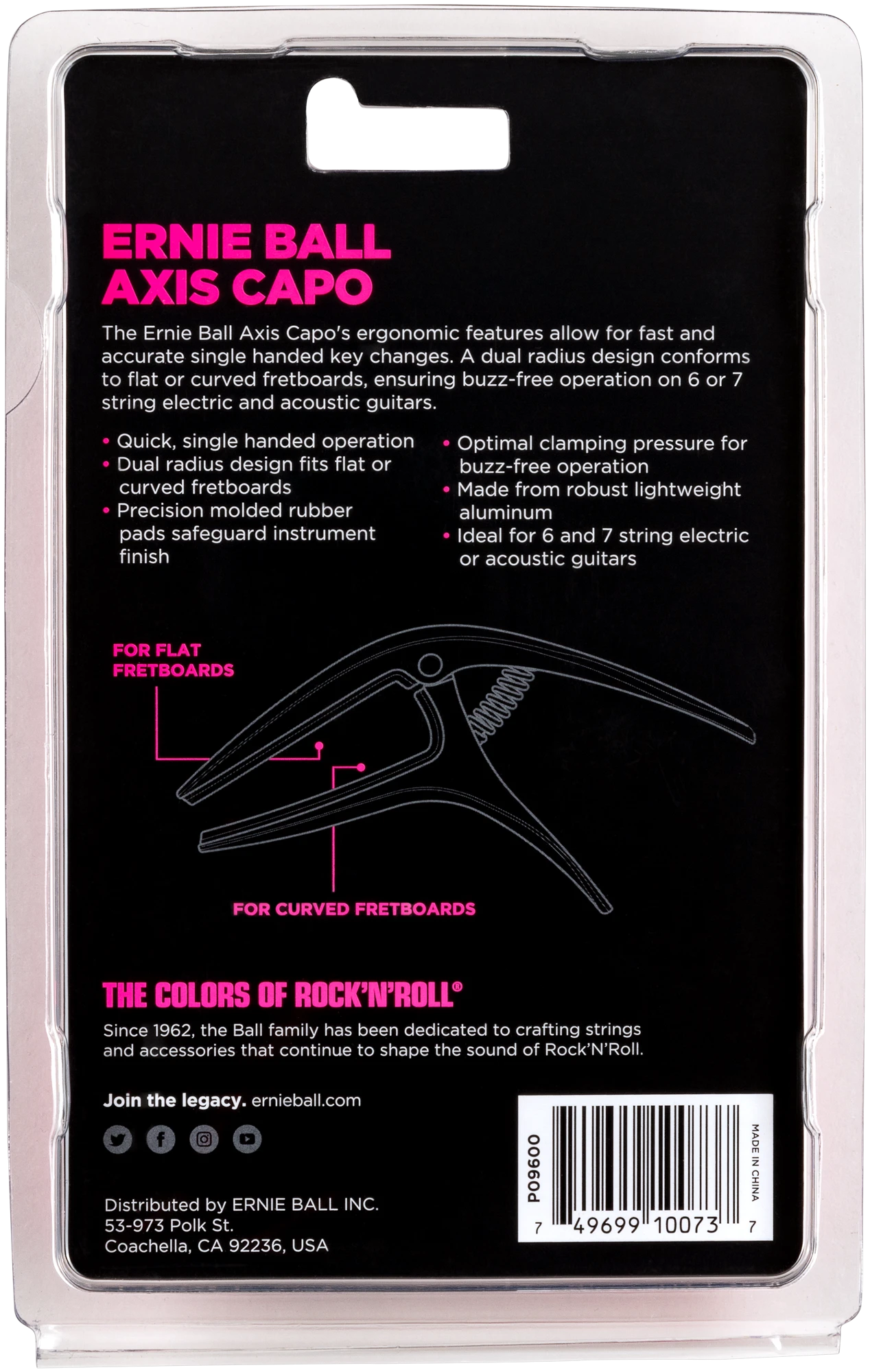 Ernie Ball Axis Capo black