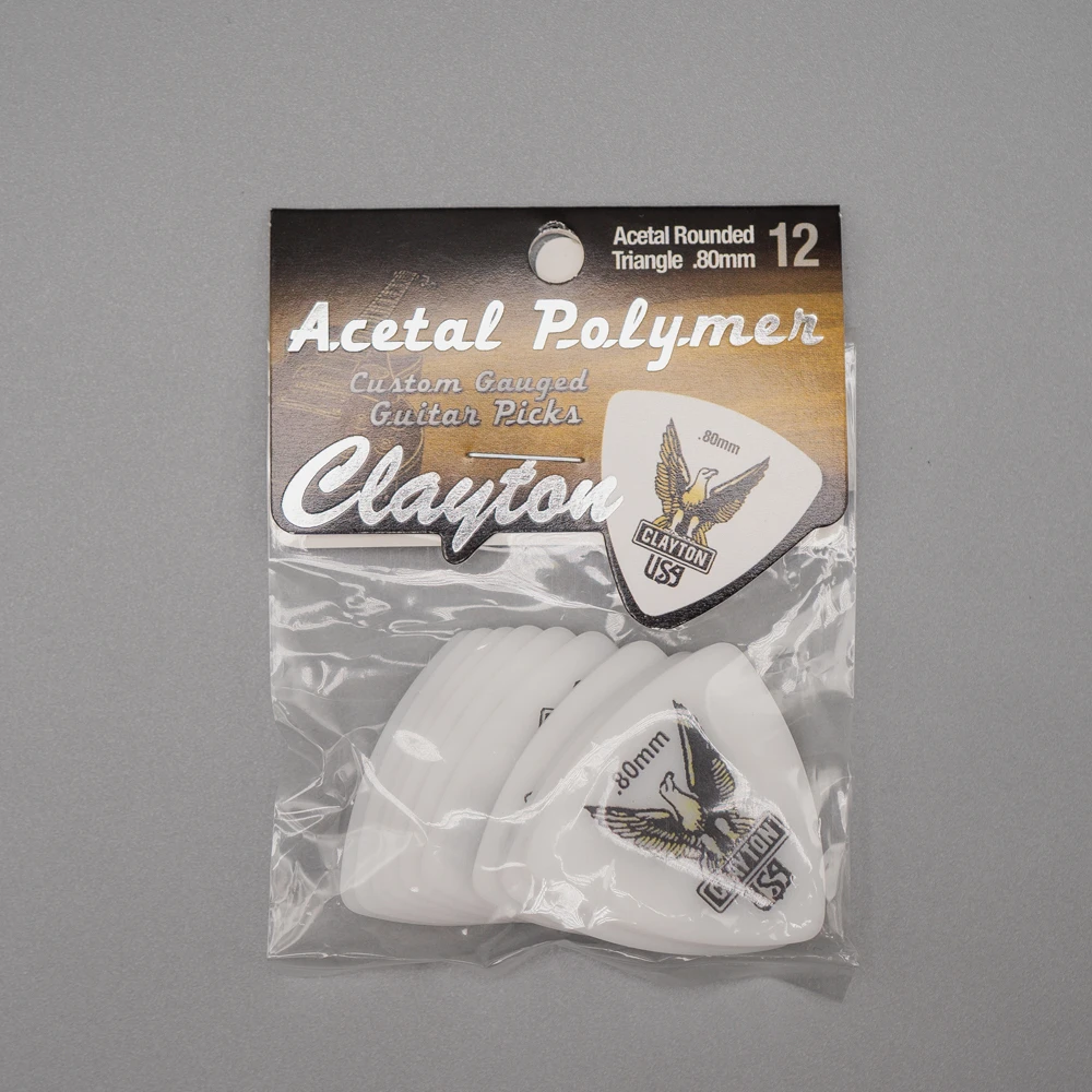 Clayton Acetal/Polymer Pick Rounded Triangle 0,80mm /12 pcs