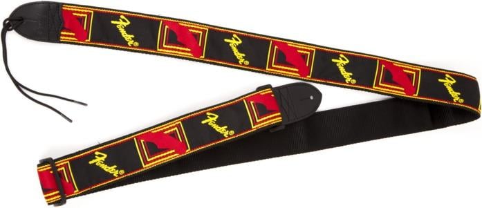Fender Monogrammed Strap black/yellow/red