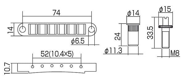 Gotoh GE-103B-T Tunamatic Brücke nickel