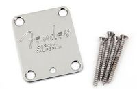 Fender 4-Bolt American Series Guitar Neck Plate with Fender Corona Stamp Chrome